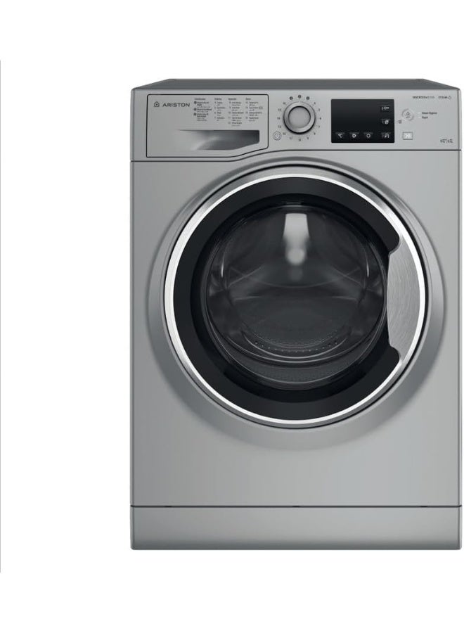 Ariston 8KG Washer, 5KG Dryer, 1400 RPM With Inverter Motor, Fully Automatic Front Load, 15 Cycles, LCD Display, Steam Hygiene, Cold Wash, Made in Turkey, Grey - ARWD085142DMME 8 kg ARWD085142DMME Grey