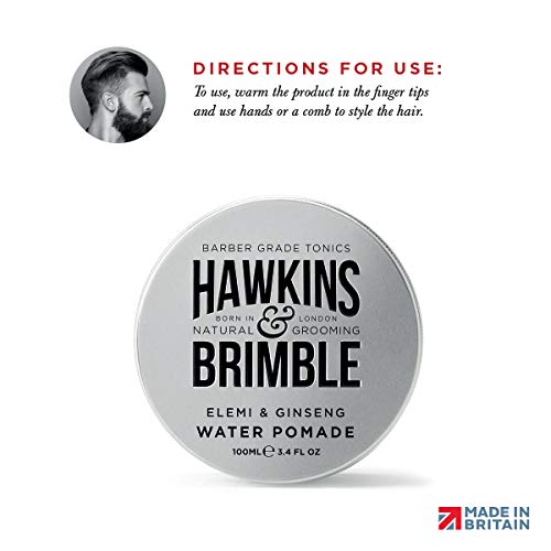 Hawkins & Brimble Strong Hold Hair Pomade for Men, 100ml Water-Based Formula, All Day Firm Hold with Natural Shine, Elemi & Ginseng Scent, Vegan, Easy Wash, Grooming Styling Cream Clay - Image 4