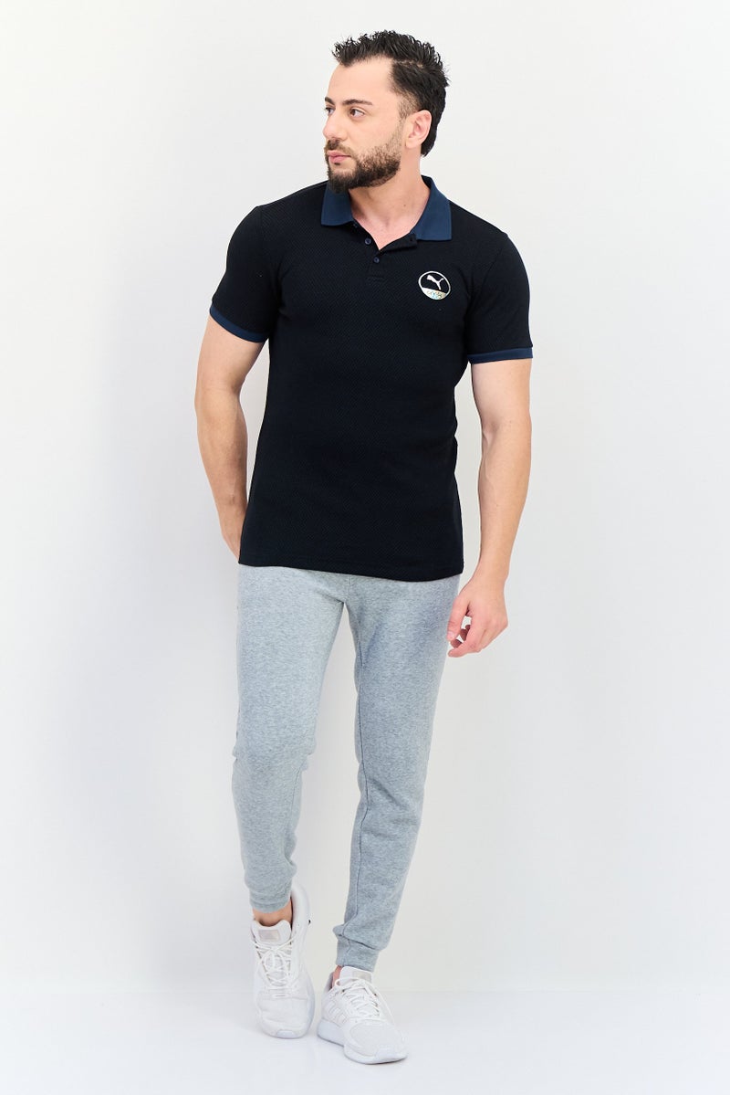 PUMA قميص بولو خارجي قصير الأكمام للرجال من بومة x One8، أسود - Image 4