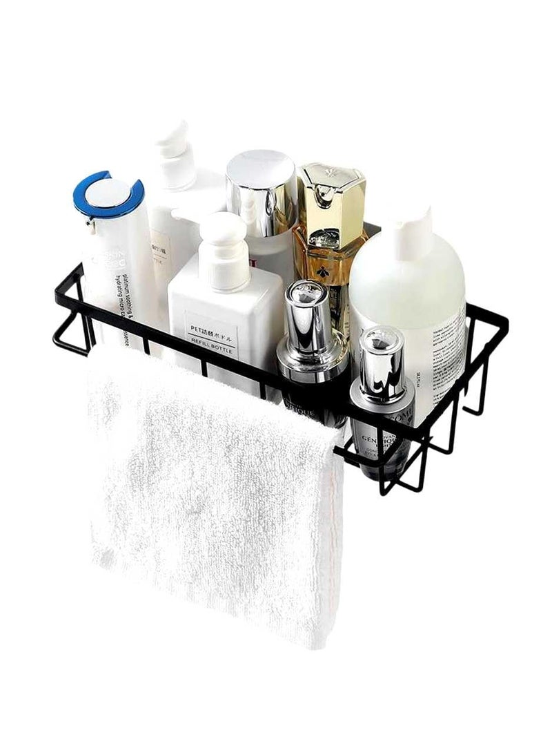 Smart Saver Shower Caddy with Hand Towel Bar, No Drill Wall Mount Adhesive Shower Shelves for Inside Shower,Black Rustproof Premium Shower Organizer for Bathroom,Kitchen Wall - Image 1
