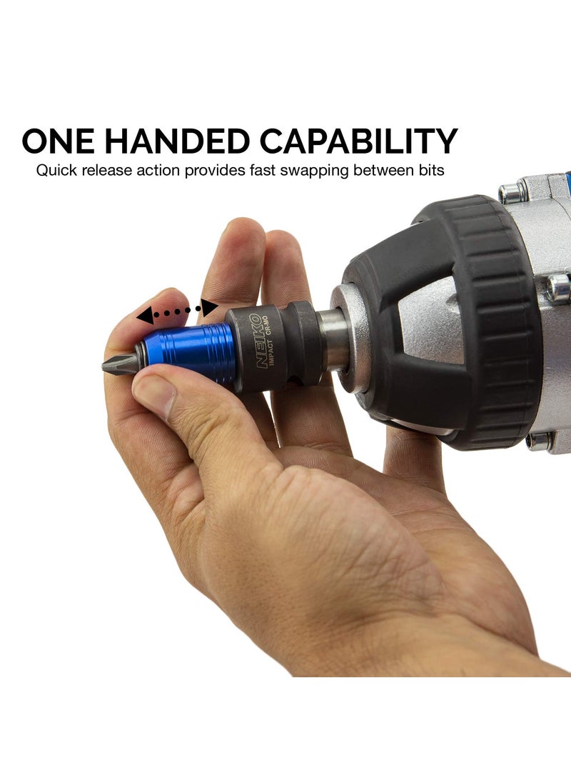 Neiko Neiko 30275A Impact Wrench Adapter for Ratchet-Wrench Drivers, 1/2-Inch-Drive Female to 1/4-Inch Hex Converter, Quick-Change Chuck, CrMo Steel  - Image 3