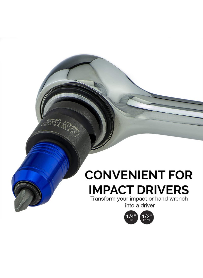 Neiko Neiko 30275A Impact Wrench Adapter for Ratchet-Wrench Drivers, 1/2-Inch-Drive Female to 1/4-Inch Hex Converter, Quick-Change Chuck, CrMo Steel  - Image 4