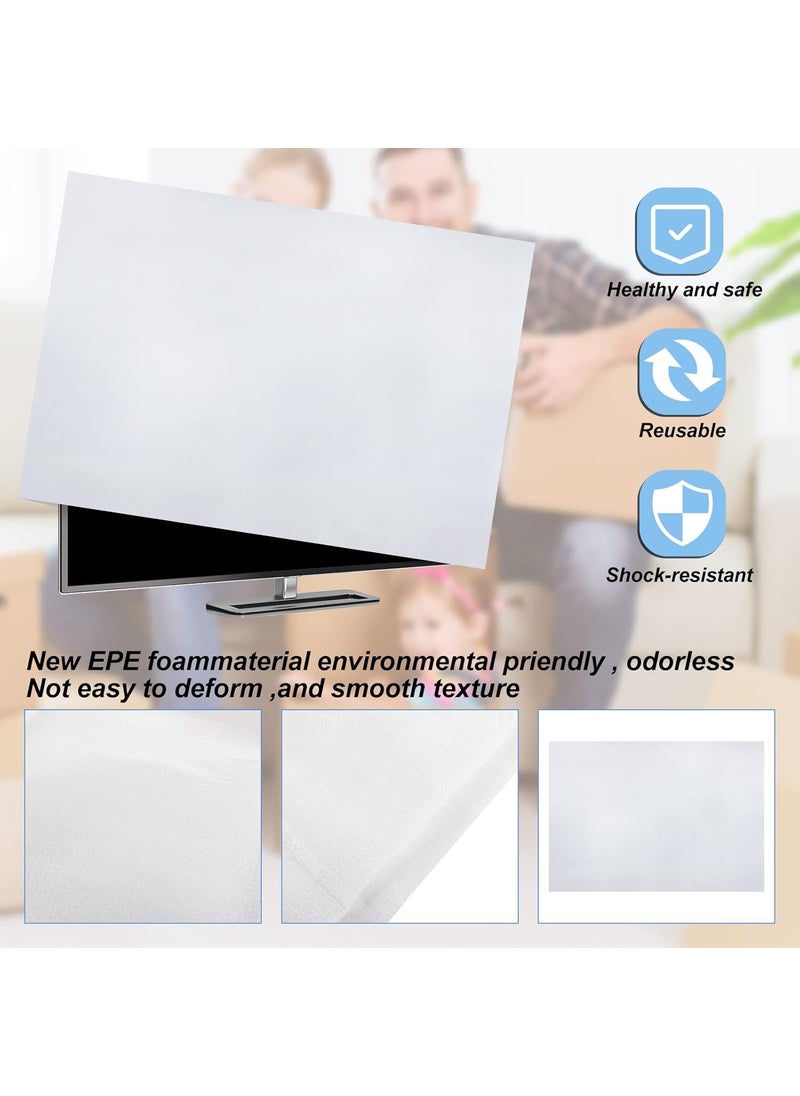 Sosation 2 Pcs TV Cover for Moving Foam Flat Screen Cover Waterproof and Weatherproof Protection Supplies 30 x 40 Display Screen Protector for TV Moving Storage or Renovation Fits to 43  - Image 3