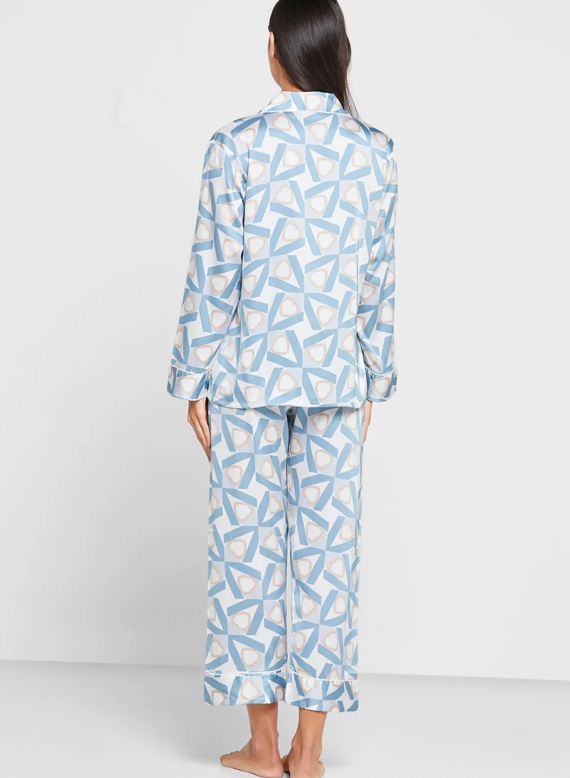 Khizana Printed Blouse And Pants Nightsuit