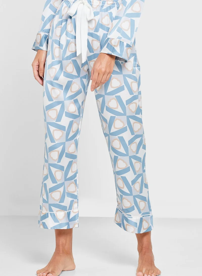 Khizana Printed Blouse And Pants Nightsuit