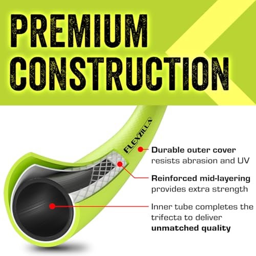 Flexzilla Garden Hose with SwivelGrip, 5/8 in. x 75 ft., Lightweight All-Weather Water Hose, Durable and Flexible, Leak-Free Connections - Image 3