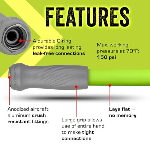 Flexzilla Garden Hose with SwivelGrip, 5/8 in. x 75 ft., Lightweight All-Weather Water Hose, Durable and Flexible, Leak-Free Connections - Image 5