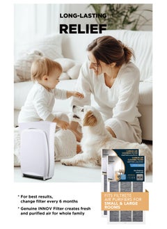 INNOV In Mecca Air Purifier Filter Replacement. True HEPA Premium Allergen, Bacteria, & Virus with carbon filtering layer. 53.5 cm x 29.5 cm (21 in. x 11.6 in.),2-Pack. Works with Devices: FAP-03  - Image 5