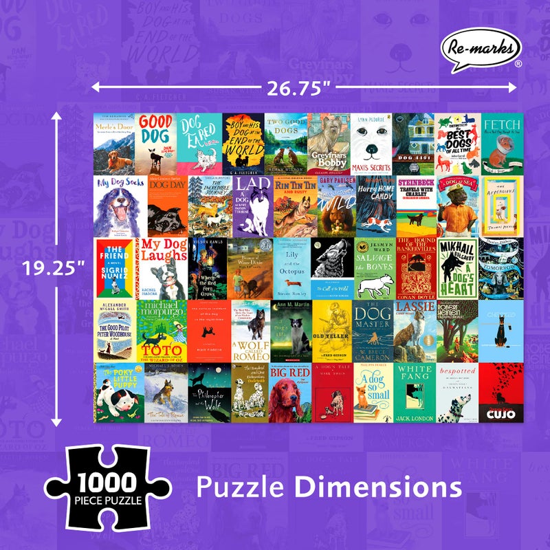 Re-marks â€œDog Talesâ€ Literary Collage Puzzle, 1,000-Piece Jigsaw Puzzle for All Ages - Image 3