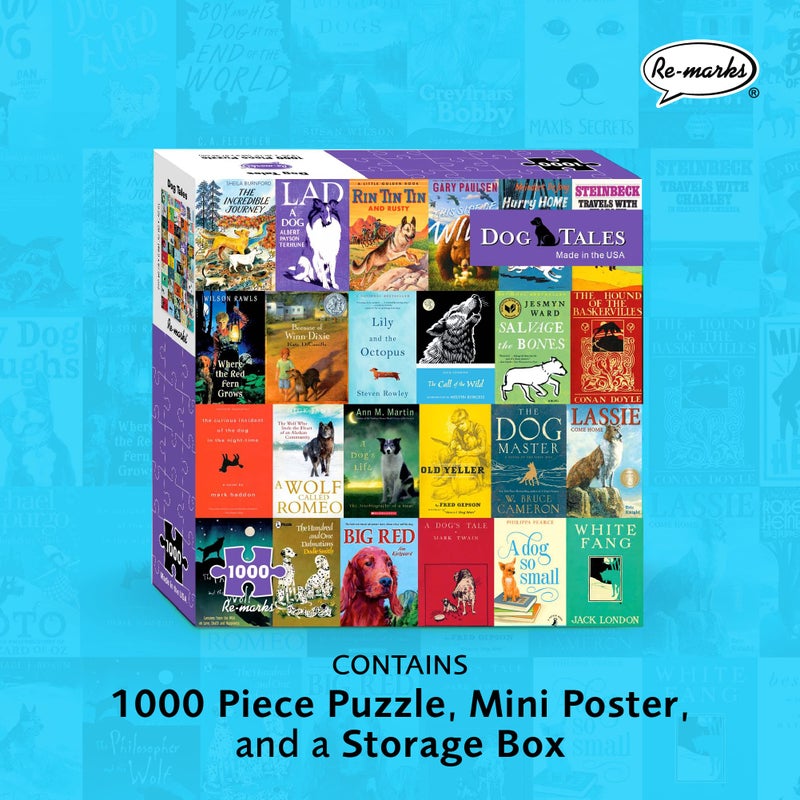 Re-marks â€œDog Talesâ€ Literary Collage Puzzle, 1,000-Piece Jigsaw Puzzle for All Ages - Image 2