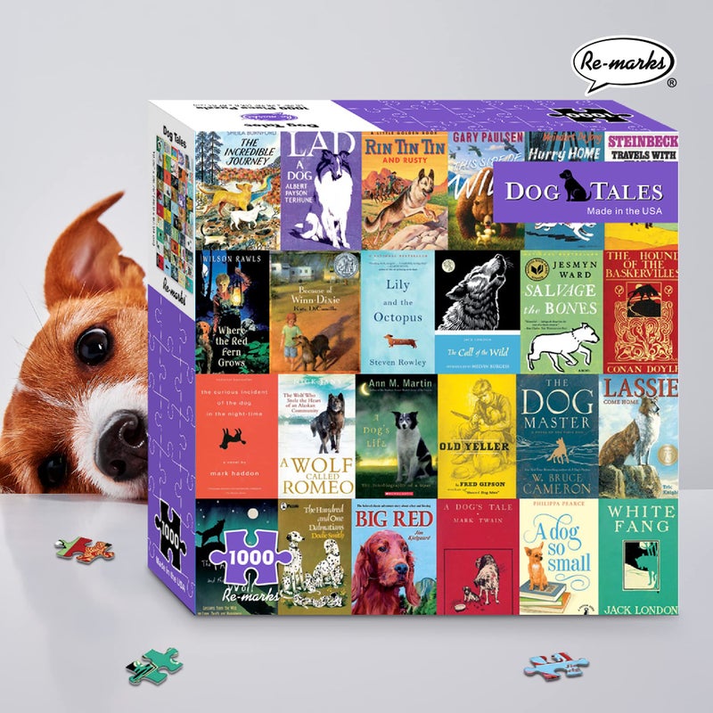 Re-marks â€œDog Talesâ€ Literary Collage Puzzle, 1,000-Piece Jigsaw Puzzle for All Ages - Image 5