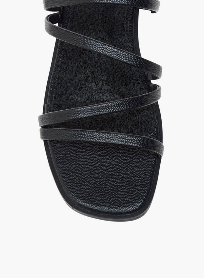 Flora Bella By Shoexpress Textured Slip-On Flat Sandals  - Image 4
