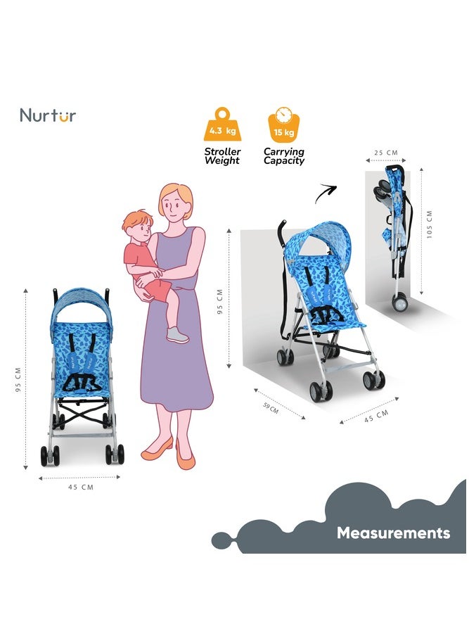 Nurtur Rex Buggy Stroller Multicolor Lightweight Stroller with Compact Fold Canopy Shoulder Strap 6 to 36 monthsMulticolor Official Product  - Image 5