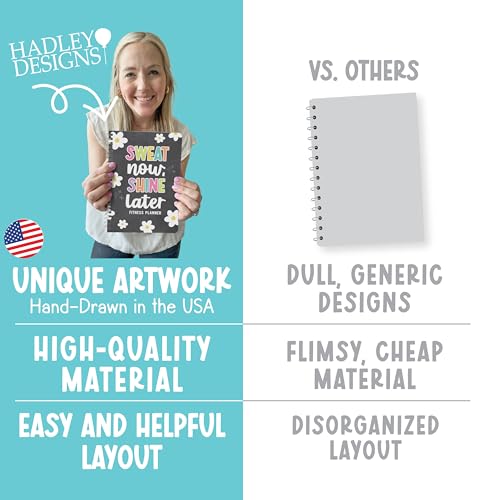 Hadley Designs Fitness Journal for Women - Workout Journal for Women, Fitness Planner for Woman, Workout Log Book, Undated Gym Journals & Exercise Journals, Health Notebook, Graduation 2026 Gifts - Image 4