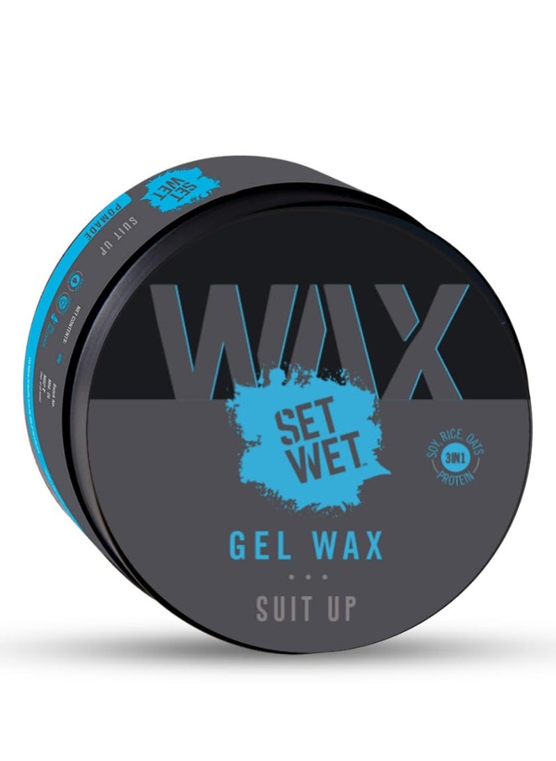 SET WET Hair Wax For Men - 60 g - Strong Hold, Perfect Slick & Shiny Wet Look, Easy Wash Off - No Paraben, Sulphate and Alcohol  - Image 1
