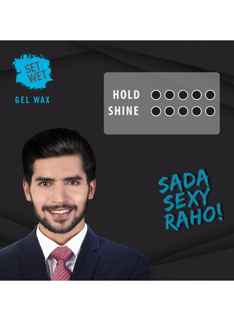 SET WET Hair Wax For Men - 60 g - Strong Hold, Perfect Slick & Shiny Wet Look, Easy Wash Off - No Paraben, Sulphate and Alcohol  - Image 4