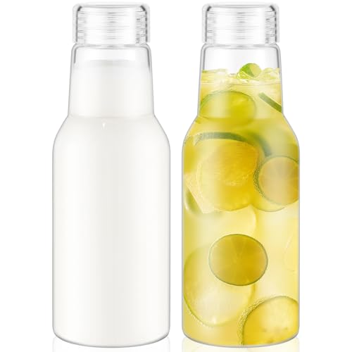 CWHHRN 17 Oz Glass Juice Bottles with Lids, Glass Bottles, BPA Free, Borosilicate Glass for Juicing, Smoothies, Infused Water, Beverage Storage, Shaker Bottles (2 Pack) - Image 1