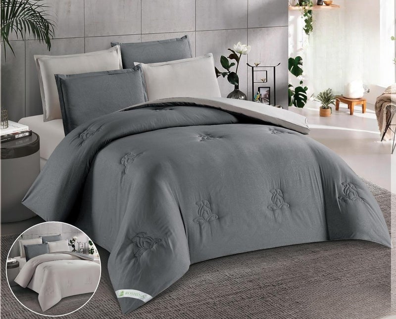 This 6-piece microfiber double bed set adds warm softness and luxurious details to your bedroom