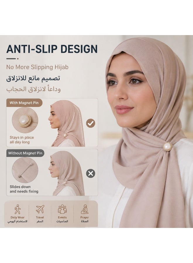 Elegant Magnetic Hijab Pins Cat Eye Glitter Premium Strong Hold Scarf Clips for Women Anti-Slip No Damage Headscarf Brooch – 6PCS - Image 5