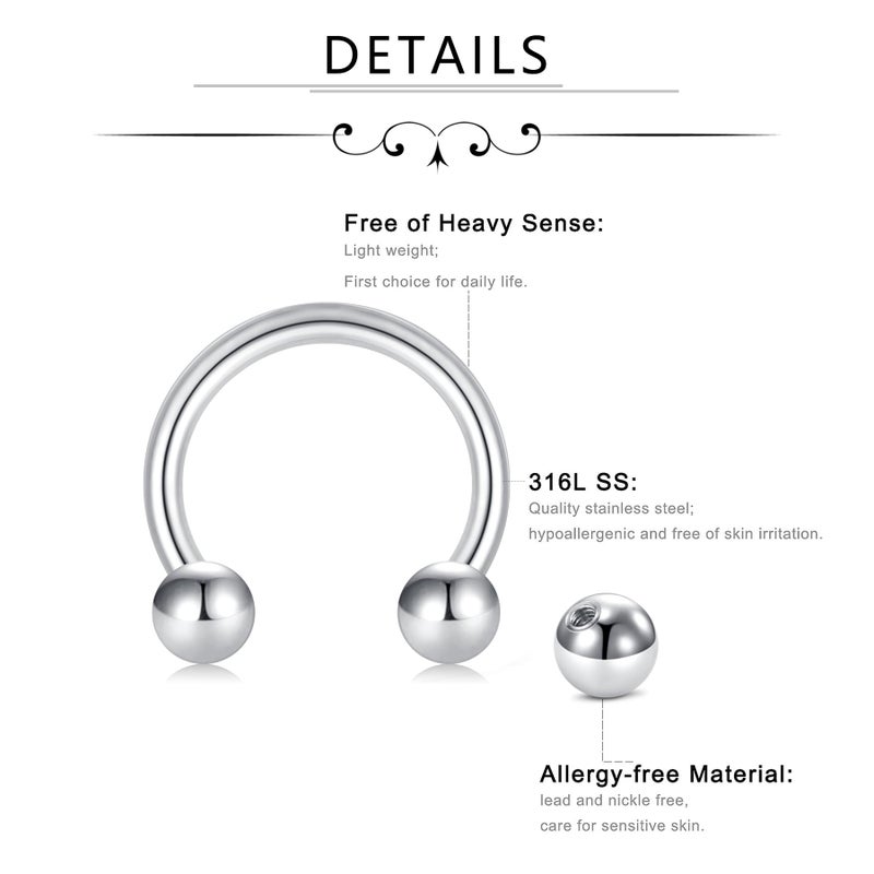 D.Bella 14G Nipple Rings with Choker Necklace - Silver Surgical Steel 14mm 16mm Piercing Barbell - Image 3