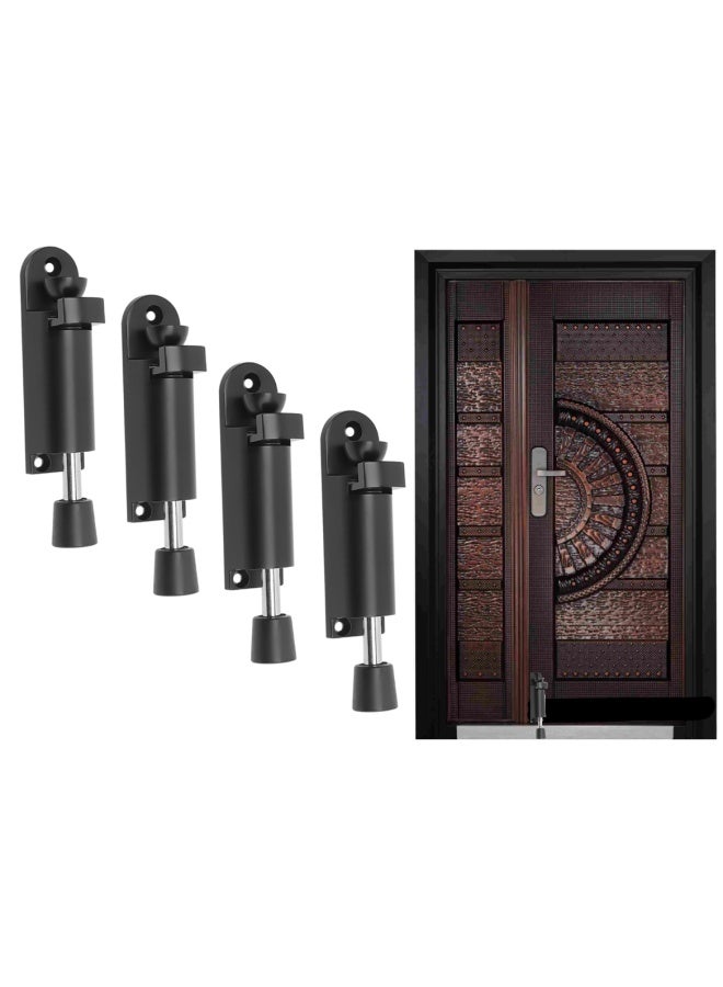 ROBUSTLINE Pack Of 4 Foot Door Stopper Matt Black Stainless Steel Slip Resistant For Tiles Carpet Wood And Laminate Floors And Other Floor Surfaces Stop Ds047 