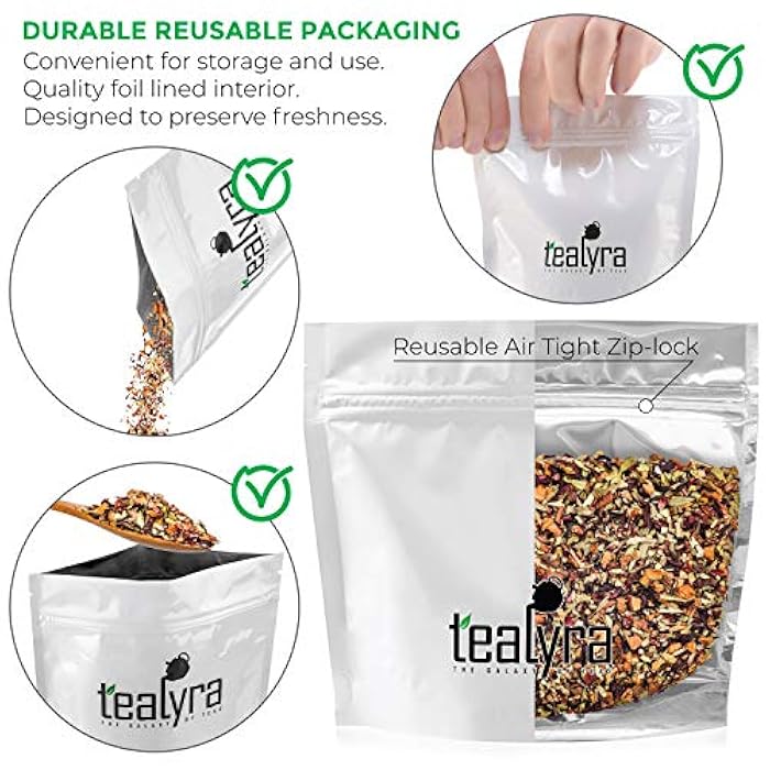 Tealyra - Senna Quick Cleanse - Detox Blend - Hibiscus - Rosehip - Pomegranate - Herbal Fruity Loose Leaf Tea - Hot or Iced - Caffeine Free - 112g (4-ounce) - Image 2