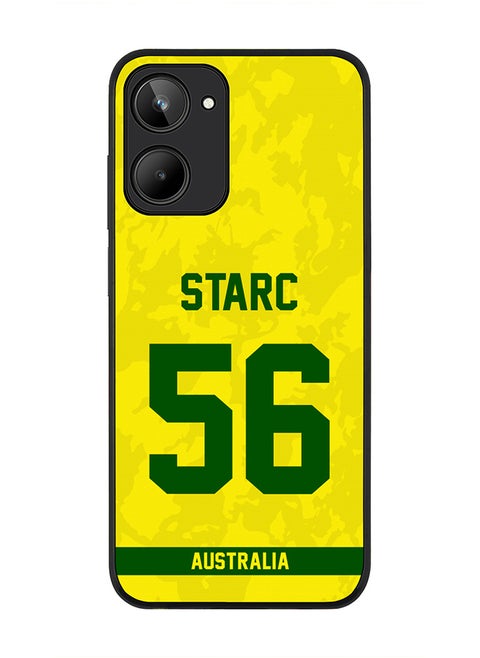 Cover for Realme 10 4G Case , Rugged Black Slim fit Soft Flexible Thin Protective Phone Cases - Player Name - Mitchell Starc, Jersey Number- 56