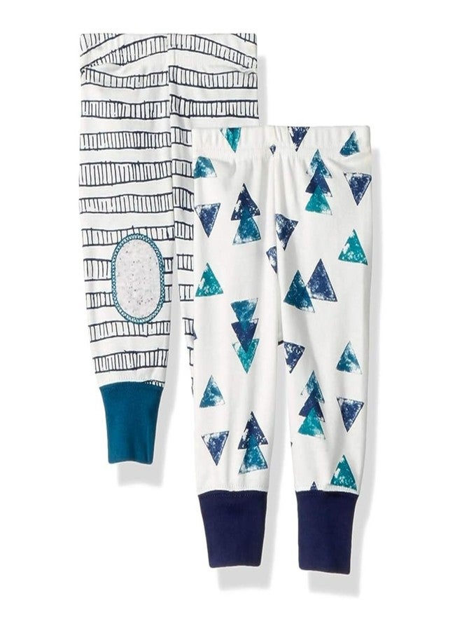 Lamaze Organic Baby Baby Boys Pull on Jogger Pants, White Triangles/Stripes, 6 Months - Image 1