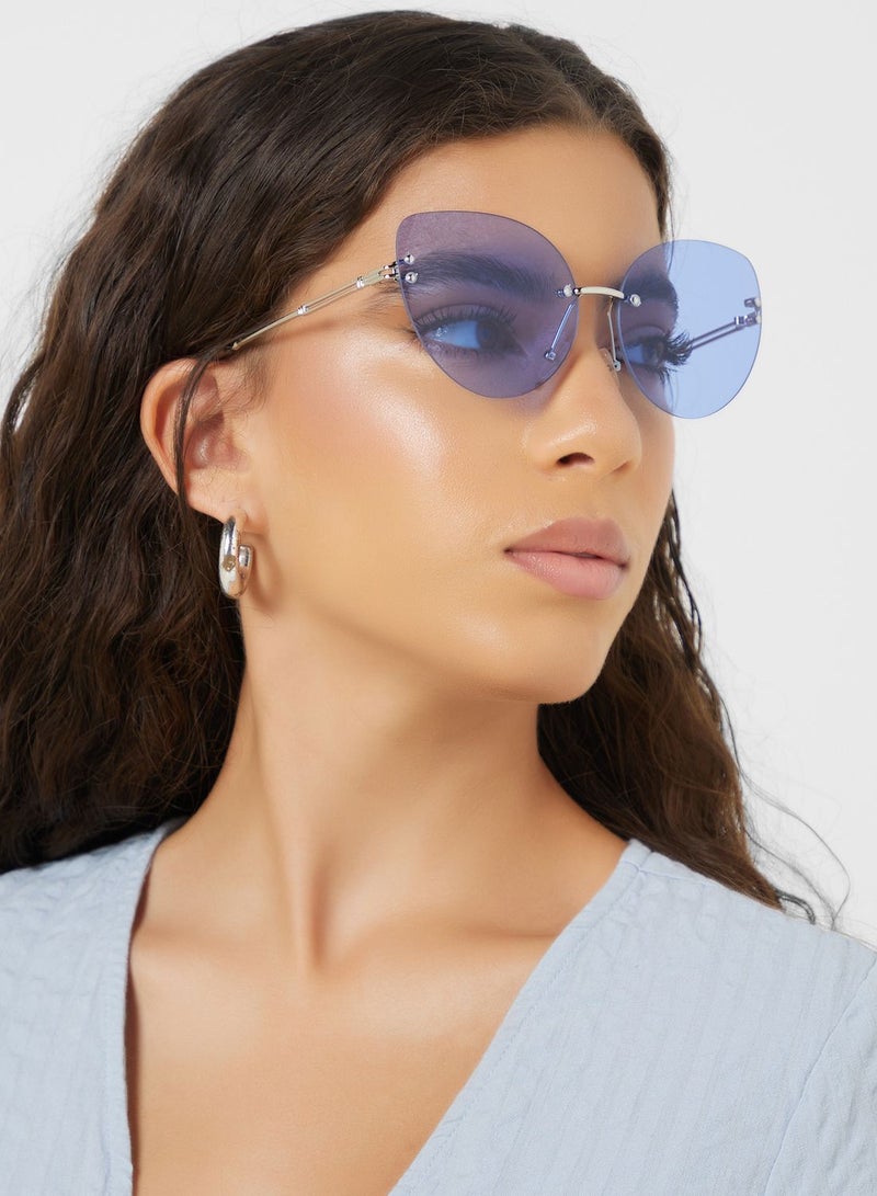Ginger Rimless Cat Eye Sunglasses  - Image 4
