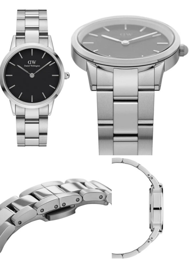 Black women's watch, silver stainless steel strap -32mm - pzsku/Z2FAD95A436BE67AAB96DZ/45/_/1730179313/1d27a3cb-34c8-4e66-8434-25afc7c34738