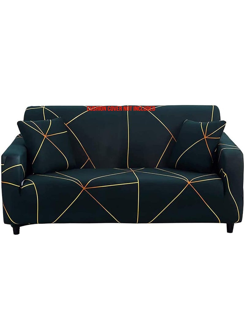 HOUSE OF QUIRK - House of Quirk Universal Single Seater Sofa Cover Big Elasticity Cover for Couch Flexible Stretch Sofa Slipcover (Green Gold Prism, 90-145cm),92% Polyester 8% Spandex - Image 1