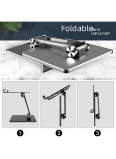 Generic Aluminum Alloy Desktop Tablet Holder Computer Bracket Mobile Phone Lazy Folding Suitable For Ipad Huawei Support Frame-Color:Grey-Carbon Steel  - Image 3