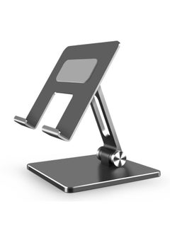 Generic Aluminum Alloy Desktop Tablet Holder Computer Bracket Mobile Phone Lazy Folding Suitable For Ipad Huawei Support Frame-Color:Grey-Carbon Steel  - Image 2