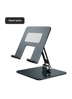 Generic Aluminum Alloy Desktop Tablet Holder Computer Bracket Mobile Phone Lazy Folding Suitable For Ipad Huawei Support Frame-Color:Grey-Carbon Steel  - Image 1