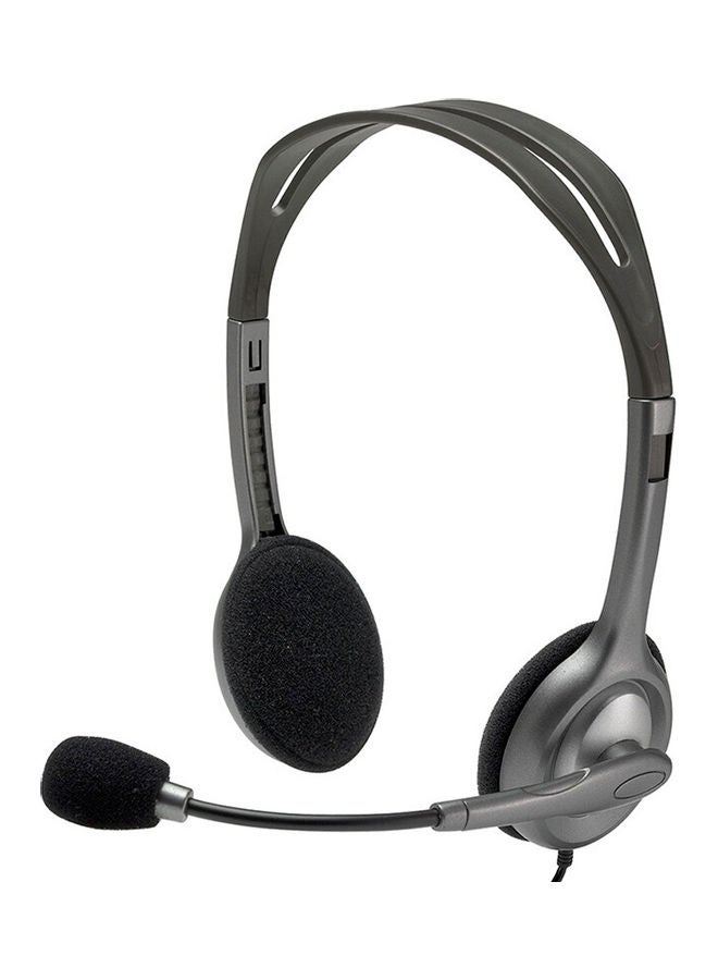 Logitech H111 Multifunctional Head-mounted Wired Stereo Headset Grey - Image 4