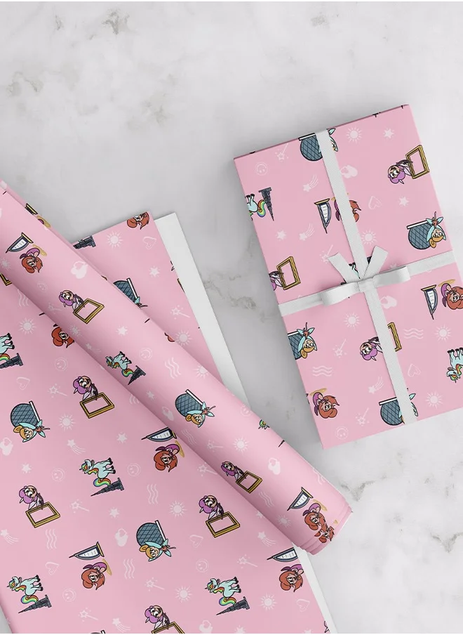 Share the Love UAE Kids Pink Wrapping Paper Pack – 4 Sheets (50 cm x 70 cm Each)