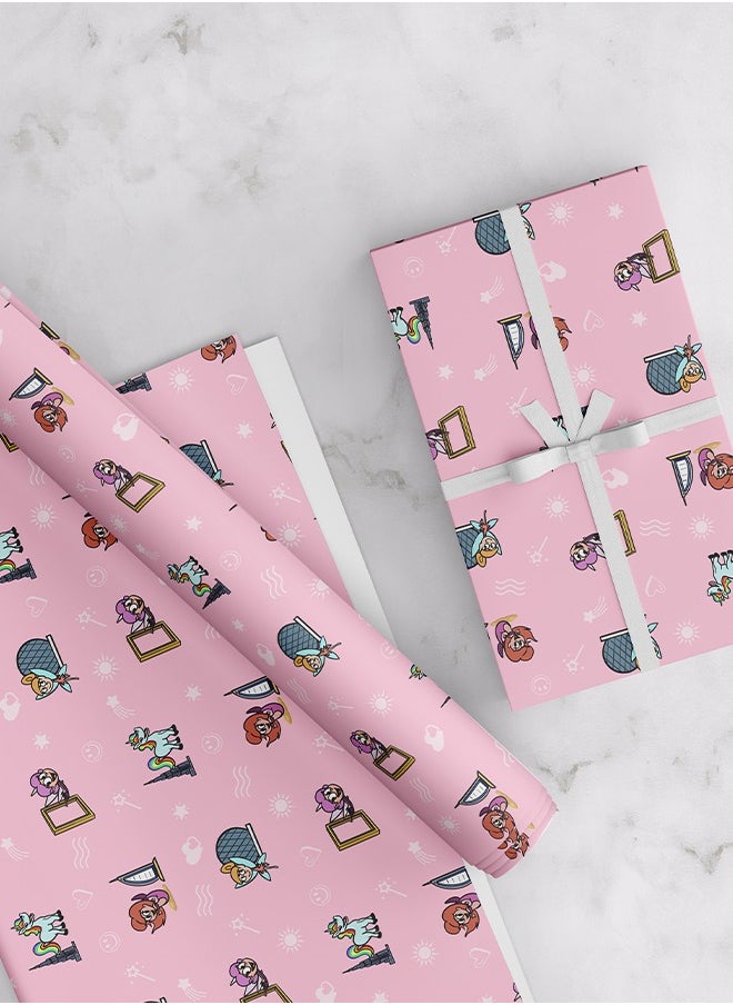 Share the Love UAE Kids Pink Wrapping Paper Pack – 4 Sheets (50 cm x 70 cm Each)  - Image 1