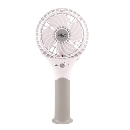 Bulfyss Mini Portable Fan, Powerful High Speed Usb Fan, 3 Speed Lightweight Table Fan With Base, Portable Ac With Built-In Battery Rechargeable For Instant Cooling, Hand Fan, 1.8 Inches, 4 stars - Image 1
