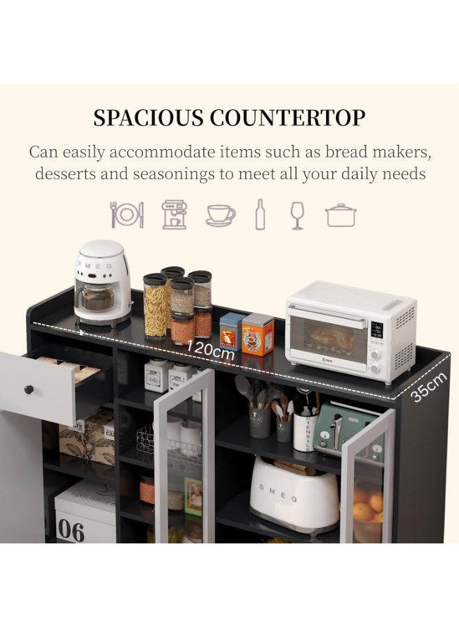 جولدن خزانة جانبية، خزانة تخزين المطبخ، خزانة بوفيه، خزانة ركن القهوة، خزانة بار مع باب، خزانة عملية للمطبخ، غرفة الطعام، غرفة المعيشة (ZWG013) - Image 2