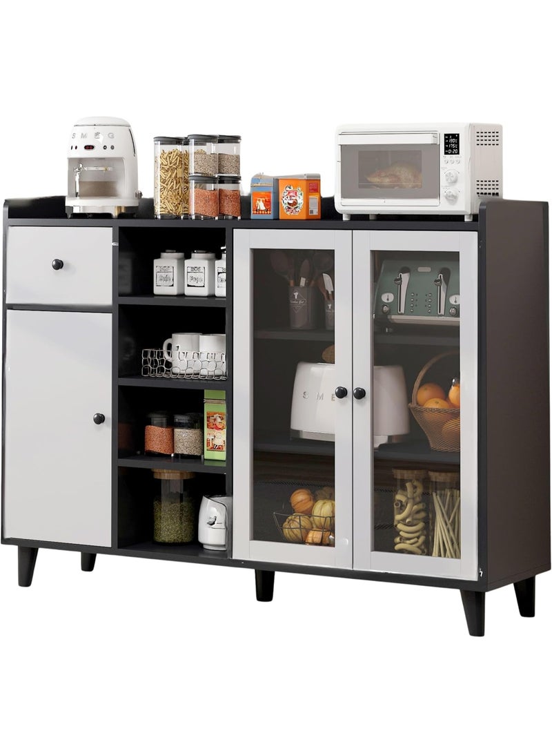 جولدن خزانة جانبية، خزانة تخزين المطبخ، خزانة بوفيه، خزانة ركن القهوة، خزانة بار مع باب، خزانة عملية للمطبخ، غرفة الطعام، غرفة المعيشة (ZWG013) - Image 1