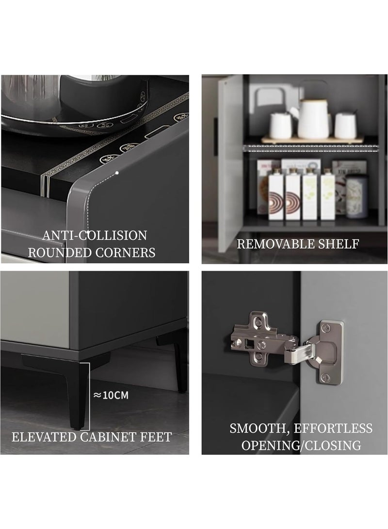 جولدن خزانة جانبية، خزانة تخزين المطبخ، خزانة بوفيه، خزانة ركن القهوة، خزانة بار مع باب، خزانة عملية للمطبخ، غرفة الطعام، غرفة المعيشة (ZWG013) - Image 5