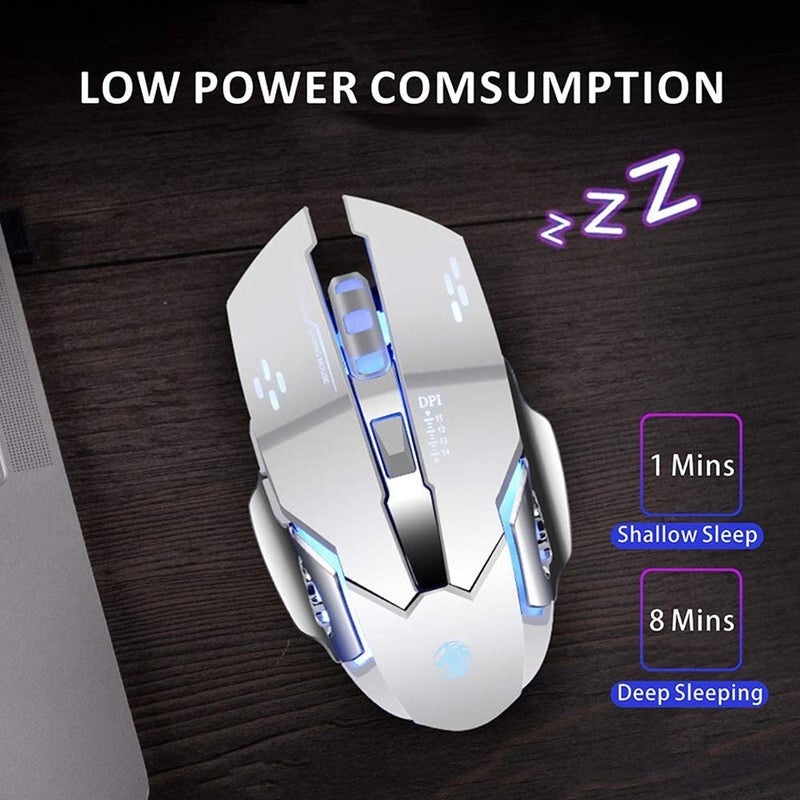COOLCOLD Wireless Gaming Mouse Rechargeable, 2.4Ghz, Color Changing 6 Buttons DPI 1200/1600/2400 for Pro Game Notebook, PC, Laptop, Computer (Multicolor) - Image 5