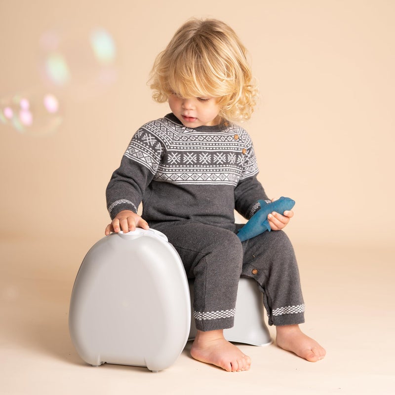 My Carry Potty - Grey Pastel Travel Potty, Award-Winning Portable Toddler Toilet Seat for Kids to Take Everywhere - Image 5