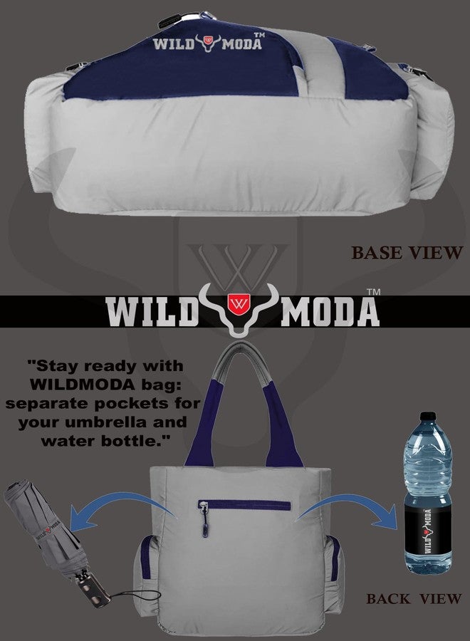 WILD MODA Kat Women Shoulder and Tote Bag (Grey & Blue) - Image 5