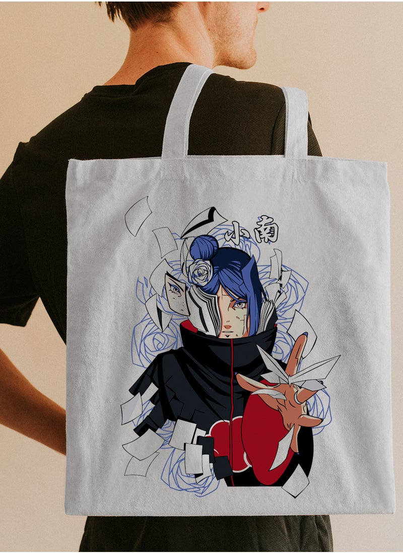 LOWHA - Polyester Tote Bag with Shoulder Straps and Konan Naruto Anime Pattern - Image 1