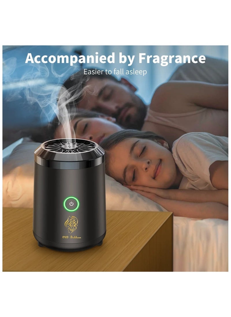 ELTRAZONE Mini Portable Incense Burner with USB Rechargeable Battery | Electric Arabic Oud Holder & Aroma Diffuser for Home, Office & Car | Compact Flameless Bakhoor Burner for Muslim Home Décor & Gifting | Elegant Travel-Friendly Design - Image 5