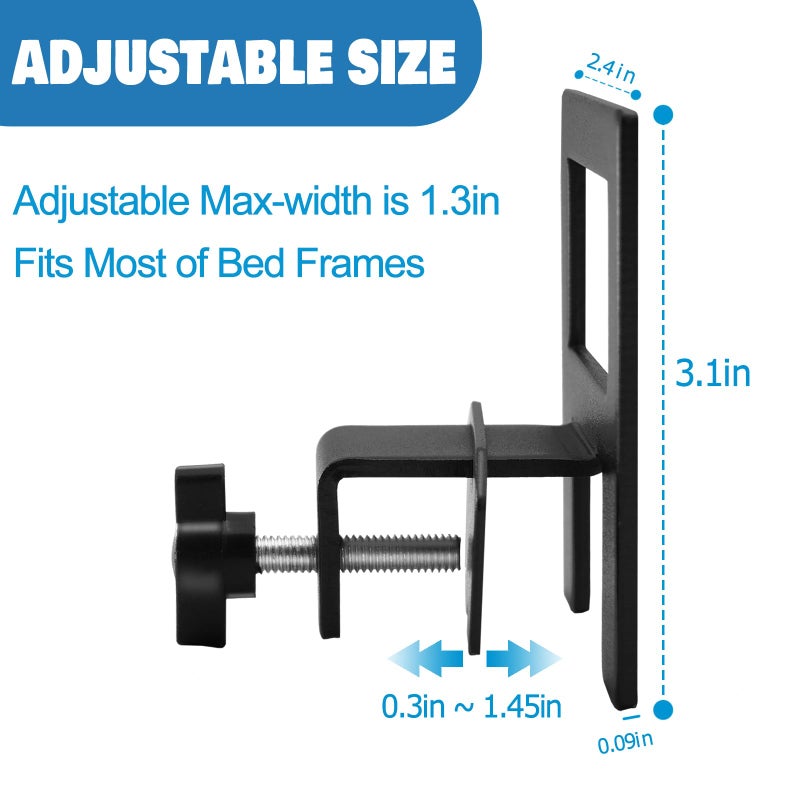 HusDream Mattress Holder for Metal Bed Frame Extra Thick Slide Stopper to Keep Mattress from Sliding 6 Pcs Non Slip - Image 2