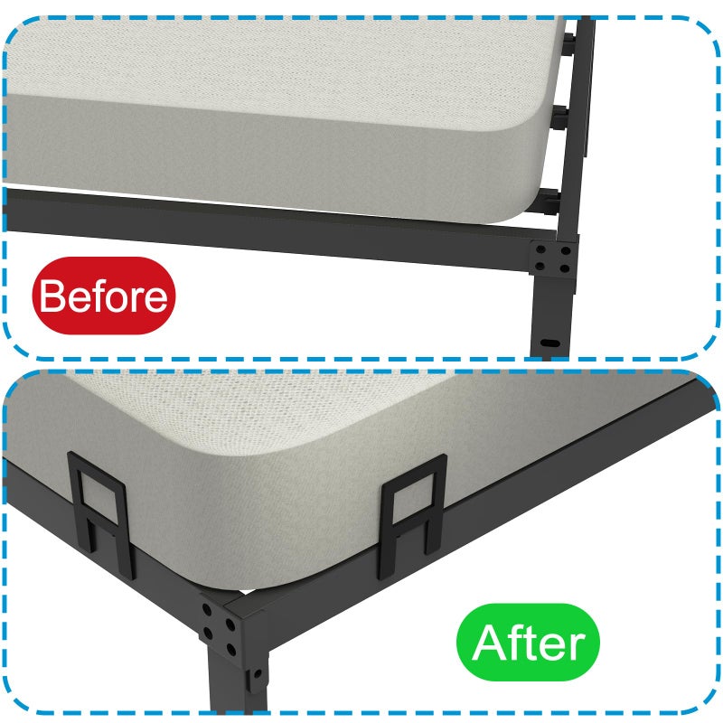 HusDream Mattress Holder for Metal Bed Frame Extra Thick Slide Stopper to Keep Mattress from Sliding 6 Pcs Non Slip - Image 5