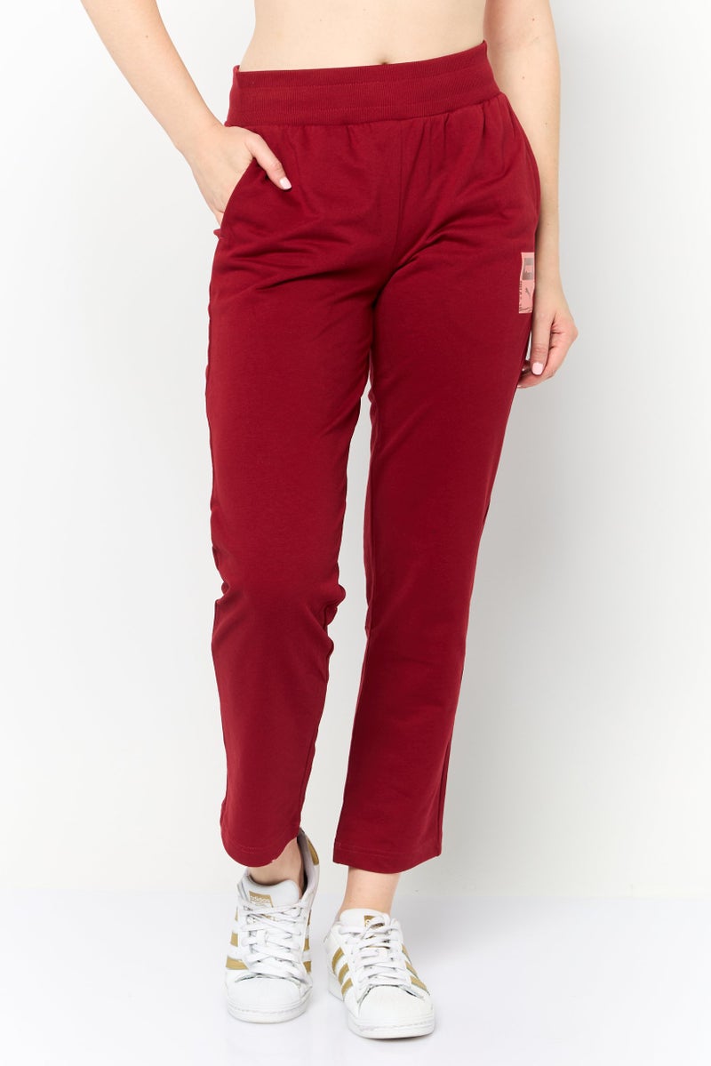 PUMA Women Regular Fit Outdoor Sweatpants, Maroon - Image 1