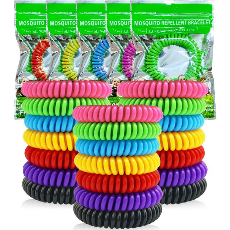 BuggyBands Mosquito Repellent Bracelets 21 Pack Individually Wrapped Waterproof Insect Bug Repellent Wristbands for Kids Adults Outdoor Camping Fishing Traveling 